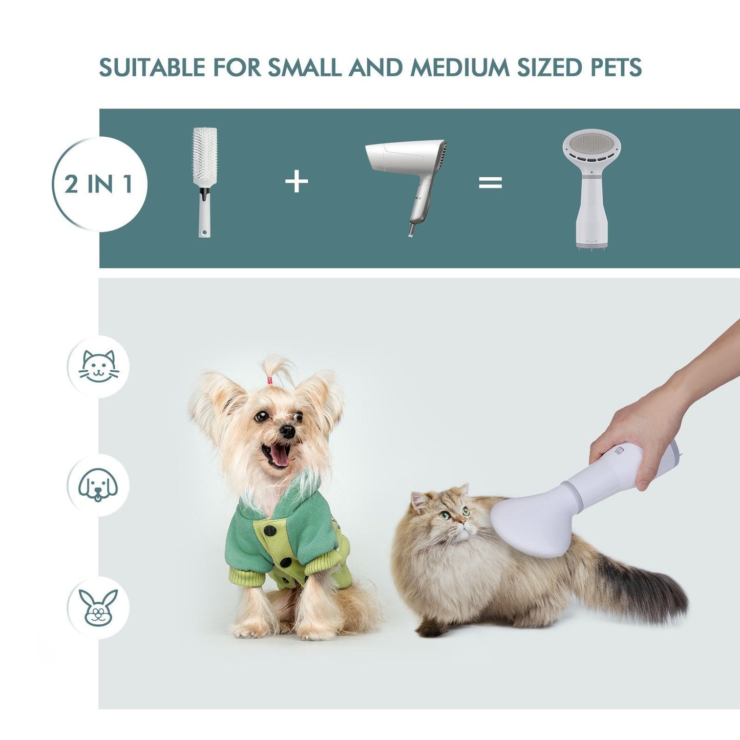Pet Dog Hair Dryer Grooming Dryer Slicker Brush-2